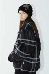 ビッグロゴカラーバーシティジャケット/BSR2223FWJK026 BIG LOGO COLLAR VARSITY JACKET BLACK CHECK