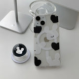 [Bead]Black Bigmochi Rabbit Magsafe Phone Case Tok Set