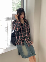 Deva Vintage Check Brushed Outer Long Sleeve Shirt