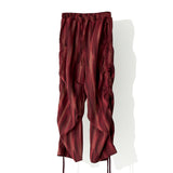 サイドシャーリングダブルストラップパンツ / SIDE SHIRRING DOUBLE STRAP PANTS_RD