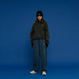 2トーンフリースハーフジップアップ/TWO TONE FLEECE HALF ZIP UP_MIX KHAKI