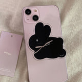 コットンバニーポポスマホグリップ/Cotton bunny popo Smart Tok black