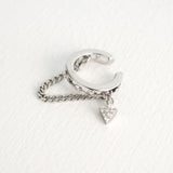 ドロップチェーンレイヤードイヤーカフ/Drop chain layered earcuff