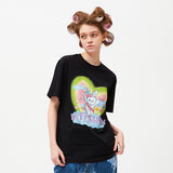 ウィッティバニートムボーイグラフィックTシャツ / WITTY BUNNY TOMBOY GRAPHIC T-SHIRT [BLACK]