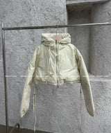 reversible duck down double-sided crop padded coat