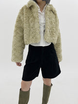 ブラックコーデュロイファイブピースショーツ / Black corduroy five-piece shorts