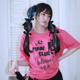 0 6 パンクバンドキャットTシャツ / 0 6 punk band cat t-shirt - PINK