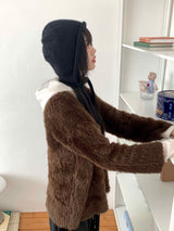 シーズダブルボタンアンゴラカーディガン