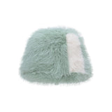 VA Square Longlabel Twotone Eco Fur Bucket Hat / Green