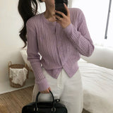 [BELLIDE MADE] 6color, memory cable round cardigan