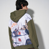 dtgプリントフーディー / dtg printed hoodie [khaki]
