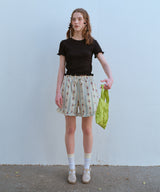ラッフルヘムショーツ (ウォールペーパー) / RUFFLE HEM SHORTS, BEIGE (WALL PAPER)