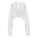 カットアウトロゴクロップフーディー / 223 CUT OUT LOGO CROP HOODIE - WHITE