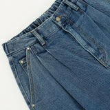 ディープタックポイントバミューダパンツ / deep tuck point denim bermuda shorts - BLUE