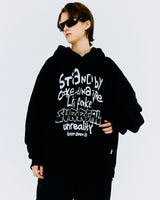 オーバーサイズタイポフーディー/OVER SIZE TYPO HOODIE-BLACK