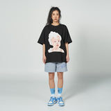 ADLV ベイビーフェイス半袖Tシャツ BLACK BUBBLE
