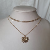 Lovely Ribbon Layered Necklace - Gold