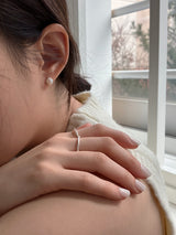 [92.5silver] crack pearl earrings