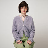 METAL KNIT CARDIGAN, VIOLET