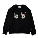 HAND SIGN SWEAT SHIRT BLACK (6614596747382)
