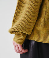 RELAXED KNIT  COLLAR CARDIGON (MUSTARD)