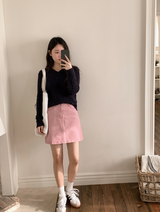 [S-L] Vネックケーブルコットンニット (11color)