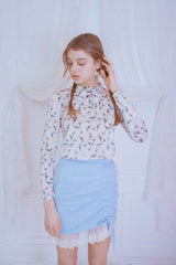 tie neck blouse (6688342081654)