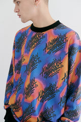 ファンスクリブリングオールオーバークルーネック / BSR2223FWPO078 FUN SCIBBLING ALL OVER CREWNECK NEON SIGN