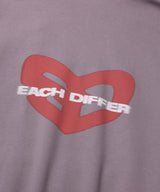  BLUR HEART LOOSE HOODIE ZIP UP_INDI PINK