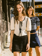 リンクルリボンパフブラウス / Wrinkle Ribbon Puff Blouse (2colors)
