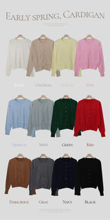 RE Cashmere Round Knit Cardigan (12color)