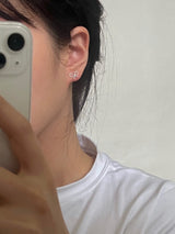 (silver925) Ribbon earrings