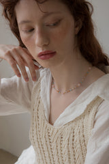 パステルシュガーキャンディーボールチェーンネックレス/Pastel sugar candy ball chain necklace