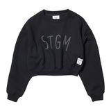 STGM CROPED CREWNECK(FEMALE) BLACK / WHITE MELANGE