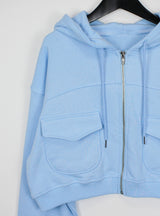 ポケットクロップフードジップアップ / Pocket Crop Hood Zip Up (3color)