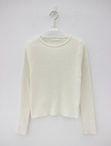 ウールリブラウンドニット/Wool ribbed round knit (3color)