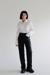 リンクルシアリングシャツ/Wrinkle Shirring Shirt (2color)