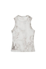 グラフィックノースリーブトップ / GRAPHIC SLEEVELESS TOP (BEIGE)
