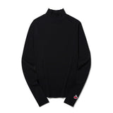 CHERRY BASIC HALF NECK T-SHIRT [BLACK]