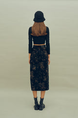 ケミカルウォッシュ風コーデュロイスカート / HIDE Slit Long Skirt (4606125572214)