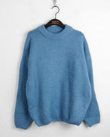 [Wool 10/6color] タムタムコージービビッドラウンドルーズフィット長袖ニット