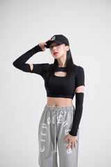 ウォーマーブラックホールクロップTシャツ / TOP(9136) Warmer Black Hole Crop Tee
