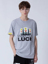 ウィッシュユーラックTシャツ/WISH YOU LUCK 1/2 T-SHIRT_GRAY