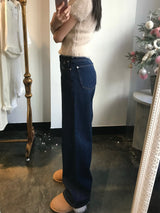 ワイドフィットデニムパンツ / WIDE FIT DARK BLUE DENIM PANTS [17789]