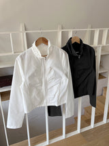 [MADE] Shanti Windbreaker Shirring Wrinkle Long Sleeve Zip-Up
