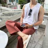 レイヤードスリットコットンノースリーブタンク / Layered Slit Cotton Sleeveless Tank (3 colors)