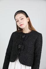 ツイードリボンジャケット / Tweed Ribbon Jacket Black