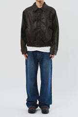 Dad Pigment Leather Jacket (2color)