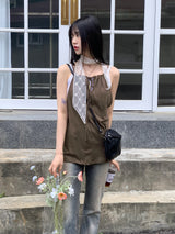 サンクヒッピートゥウェイホルターロングストラップナシ/Sank Hippie Two Way Halter Long Thong Camis