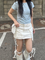 マルチアンバランスポケットストリングカーゴミニスカート / Multi-Unbalanced Pocket String Cargo Mini Skirt